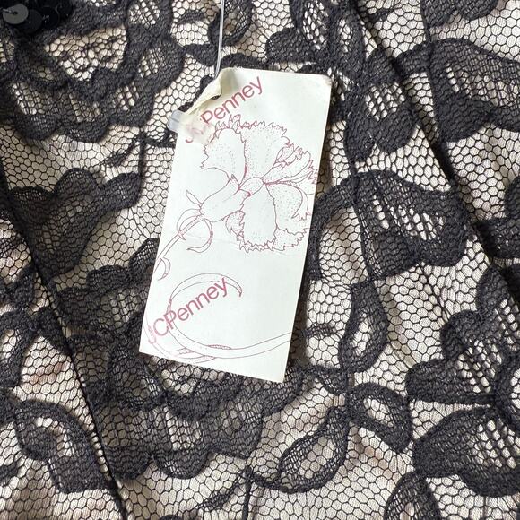 Vintage 80s Black Lace Dress NWT Black Swan Dark Coquette Romantic Goth Party XS - Picture 7 of 7